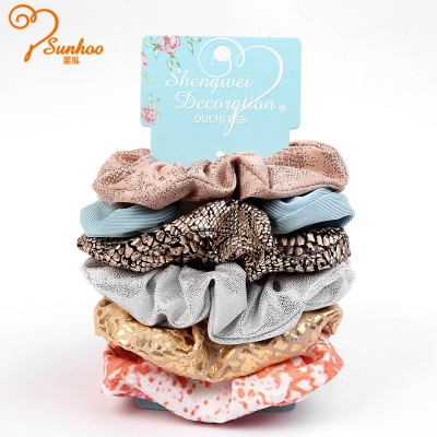 6 pieces elastic fabric scrunchies H-0008